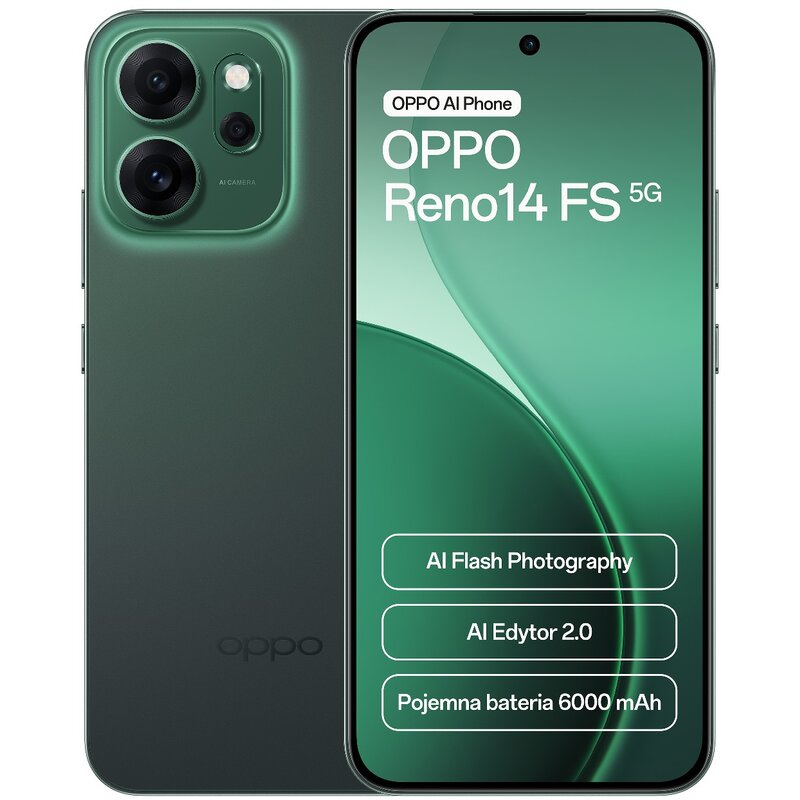 Smartfon OPPO Reno 14 FS 5G 12/512GB 6.57" 120Hz Zielony