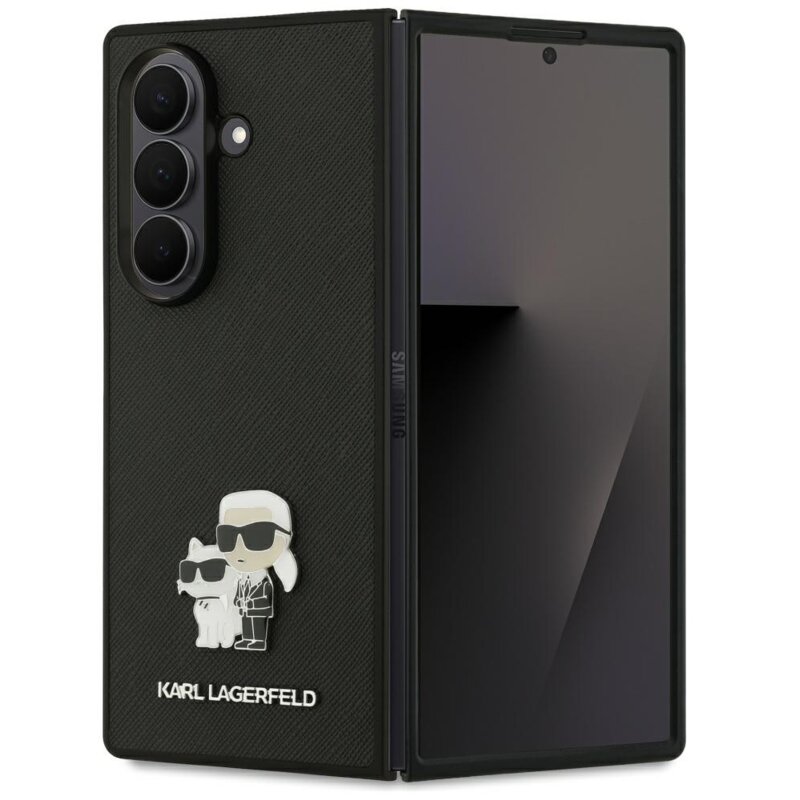 Etui KARL LAGERFELD Saffiano Karl & Choupette Pin do Samsung Galaxy Z Fold 7 Czarny