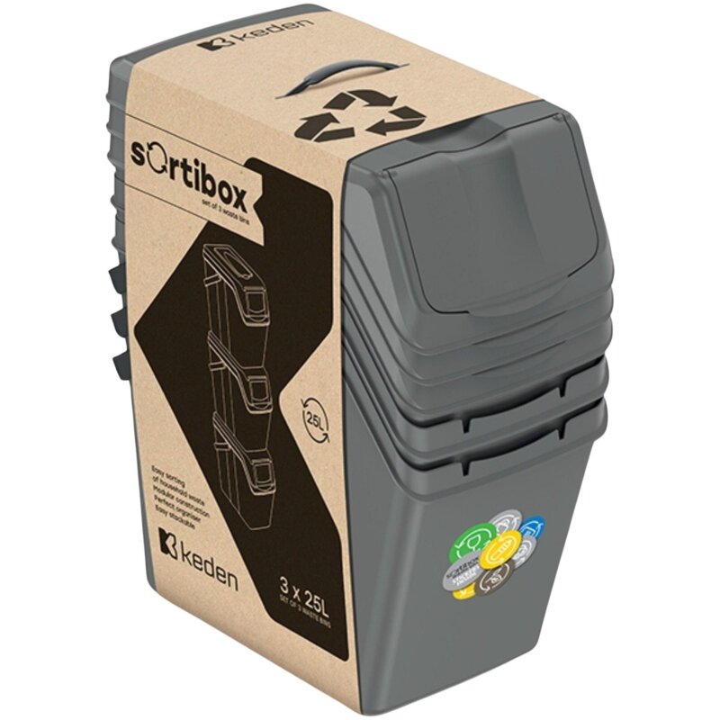 Kosz na śmieci KEDEN Sortibox ISWB25S3-405U 3x25L Szary