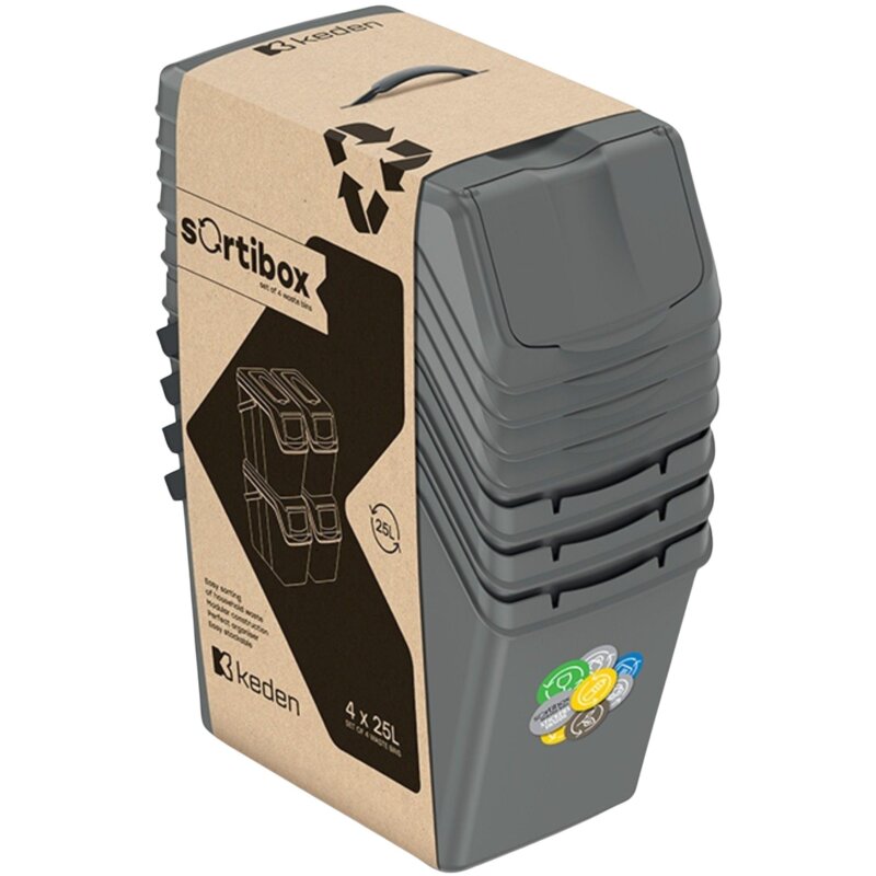 Kosz na śmieci KEDEN Sortibox ISWB25S4-405U 4x25L Szary