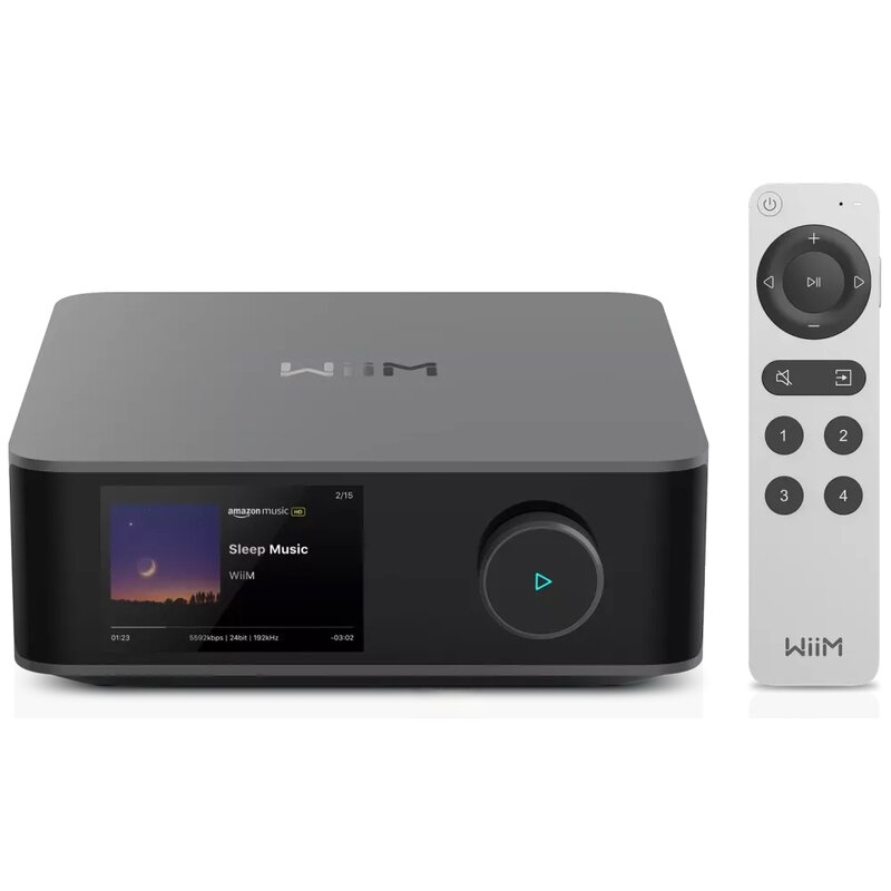Wzmacniacz zintegrowany/Streamer/Odtwarzacz sieciowy WIIM ULTRA AMP Ciemnoszary, Wi-Fi 6E, Hi-Res Audio, HDMI ARC, Dolby Digital