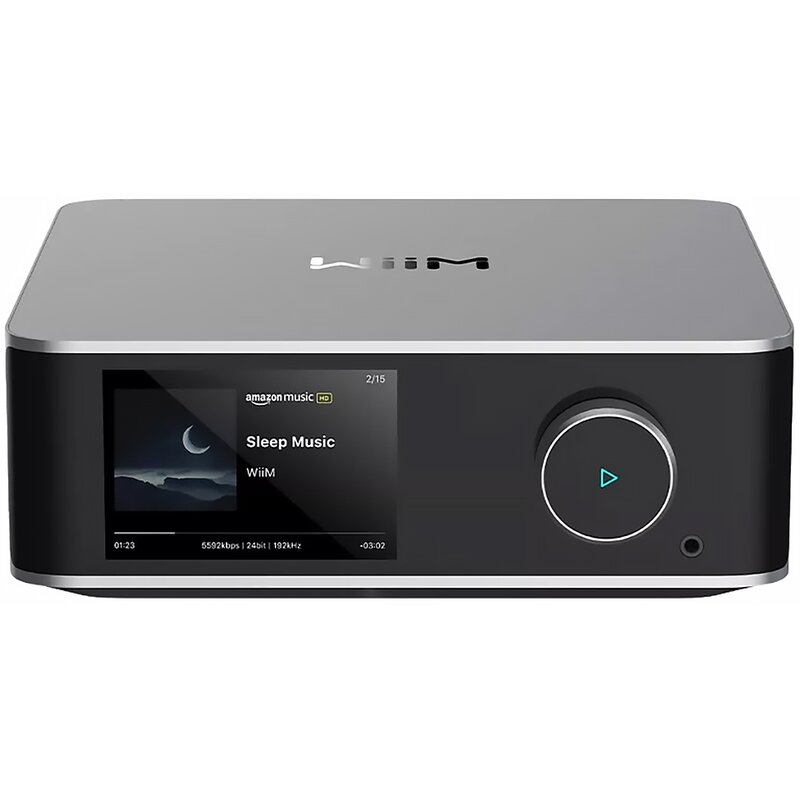 Wzmacniacz zintegrowany/Streamer/Odtwarzacz sieciowy WIIM ULTRA AMP Srebrny, Wi-Fi 6E, Hi-Res Audio, HDMI ARC, Dolby Digital
