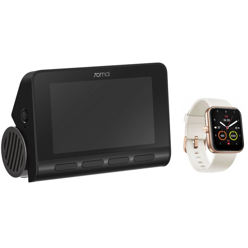 Wideorejestrator 70MAI A800S 4K + Maimo Watch WT2105 Różowo-złoty