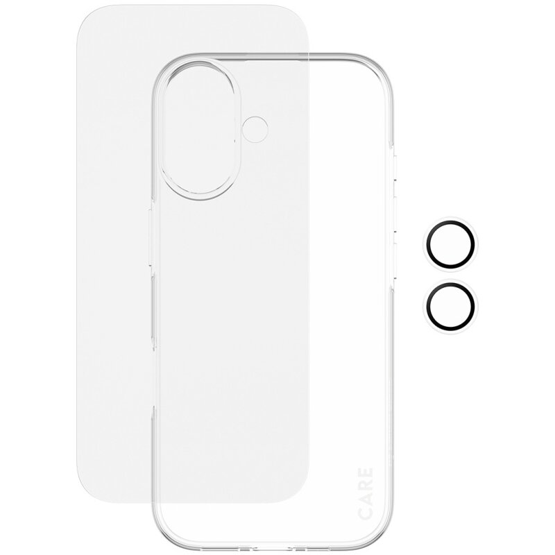 Etui PANZERGLASS Care Fashionable Combo 3w1 do Apple iPhone 17 Przezroczysty + Szkło hartowane + Szkło na obiektyw