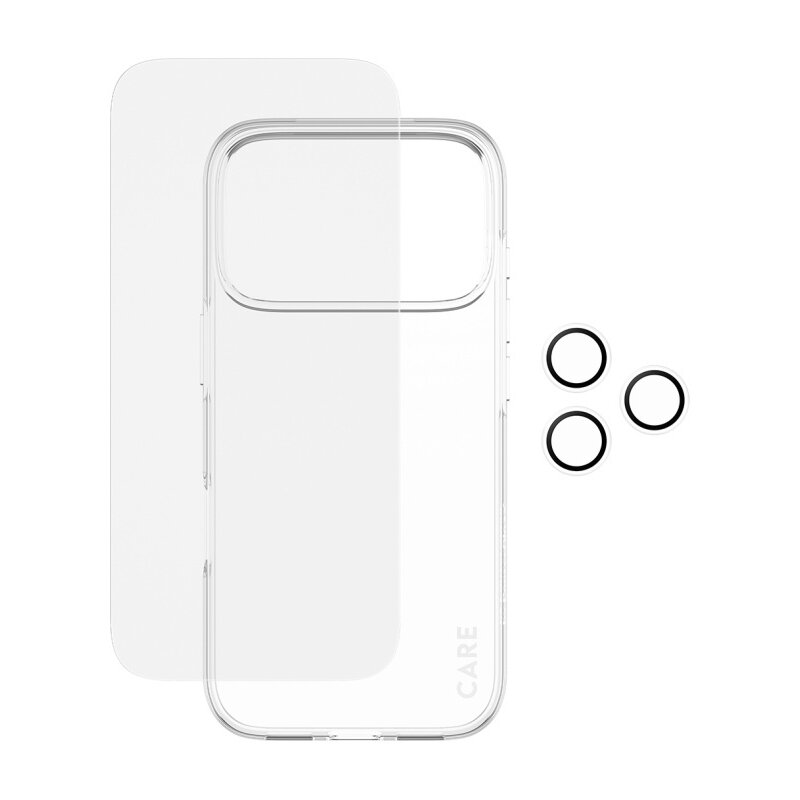 Etui PANZERGLASS Care Fashionable Combo 3w1 do Apple iPhone 17 Pro Przezroczysty + Szkło hartowane + Szkło na obiektyw