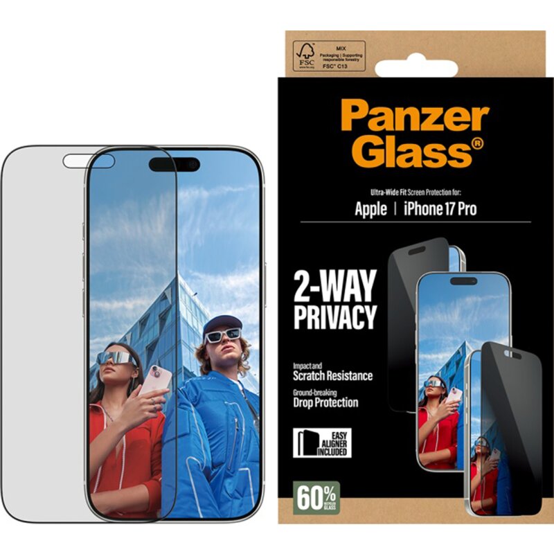 Szkło prywatyzujące PanzerGlass Ultra-Wide Fit EasyAligner do iPhone 17 Pro