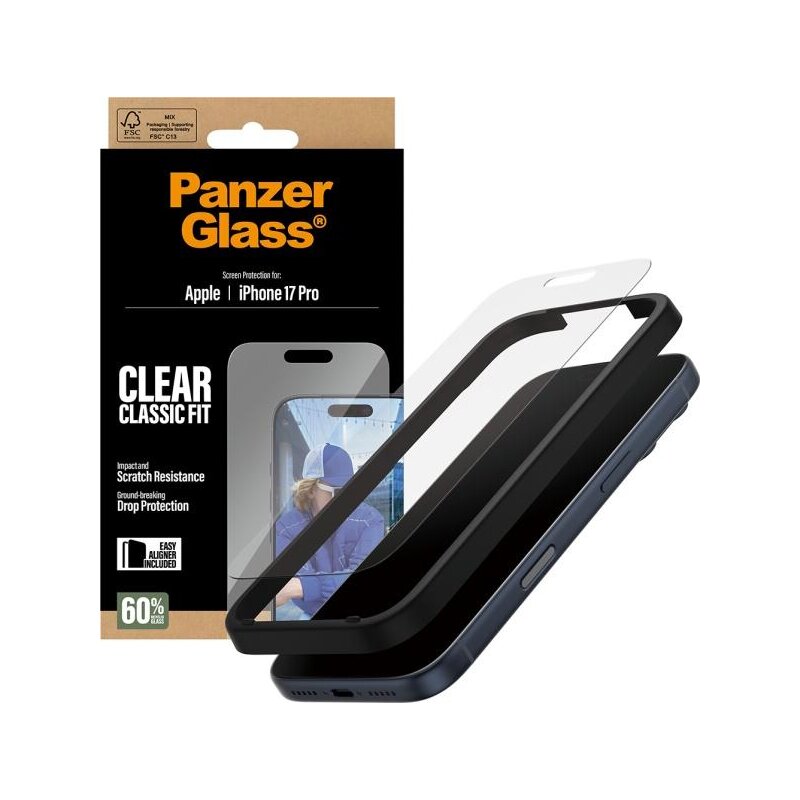 PanzerGlass Classic Fit EasyAligner do iPhone 17 Pro