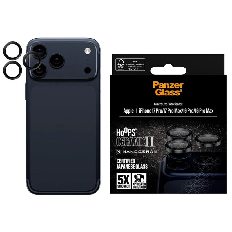 PanzerGlass Hoops Ceramic II do iPhone 17 Pro / 17 Pro Max