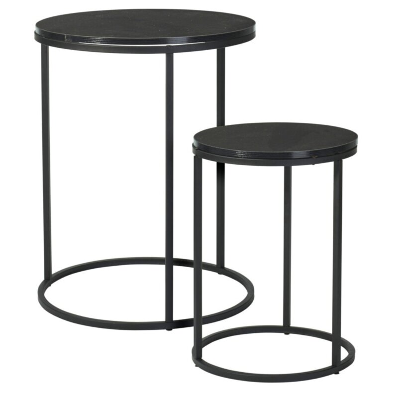 Zestaw stolików kawowych HOME & STYLING COLLECTION Czarny Metal (2 szt.)