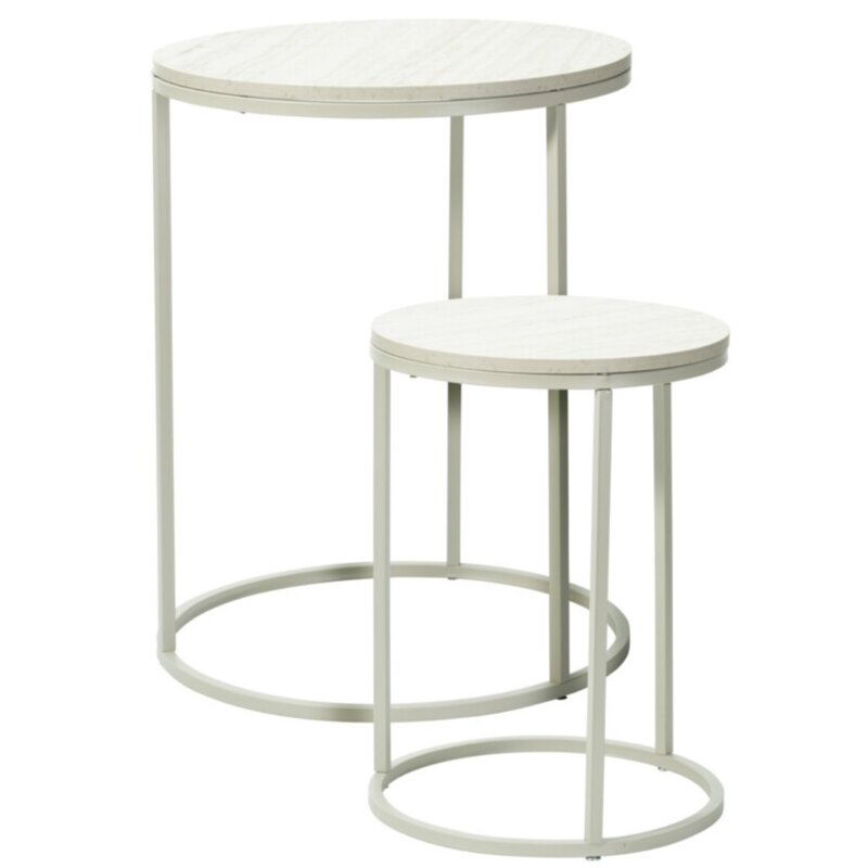 Zestaw stolików kawowych HOME & STYLING COLLECTION Biały Metal (2 szt.)