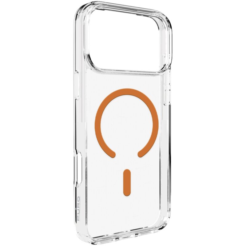 Etui PURO Lite Mag do Apple iPhone 17 Pro Max Przezroczysto-pomarańczowy