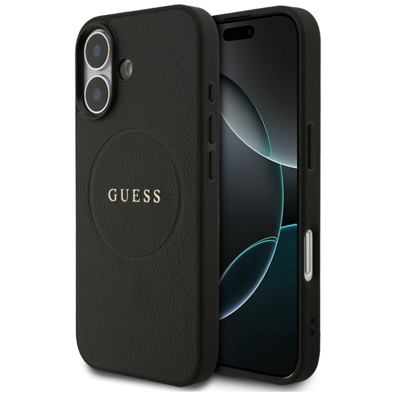 Guess Grained Ring MagSafe do iPhone 17 czarny