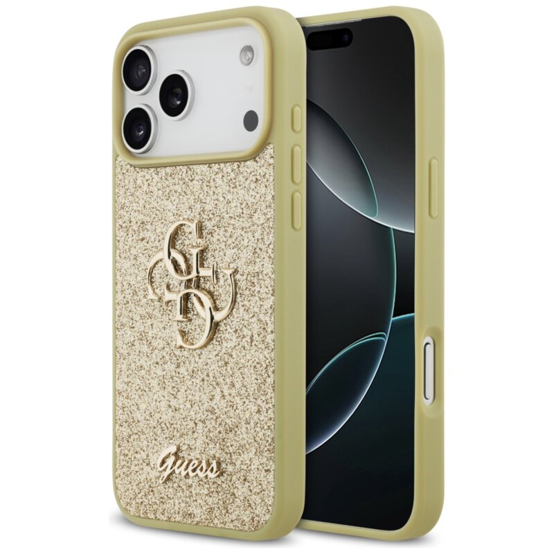 Guess Fixed Glitter Big 4G do iPhone 17 Pro złoty