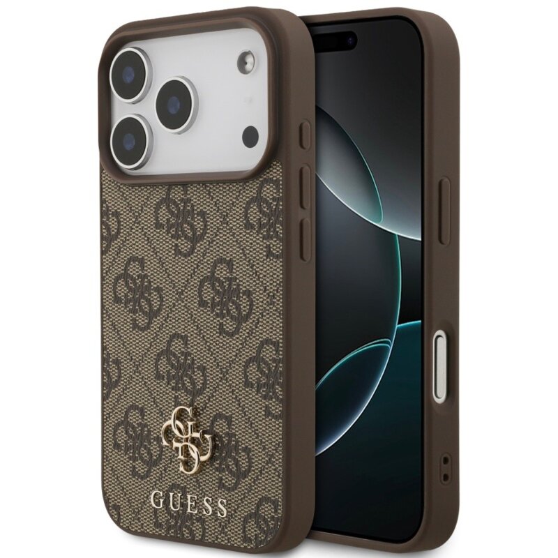 Etui GUESS 4G Small Classic Logo MagSafe do Apple iPhone 17 Pro Brązowy