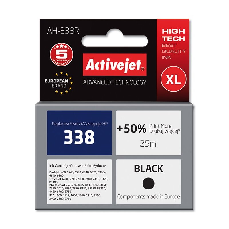 Tusz ACTIVEJET do HP 338 C8765EE Czarny 25 ml AH-338R
