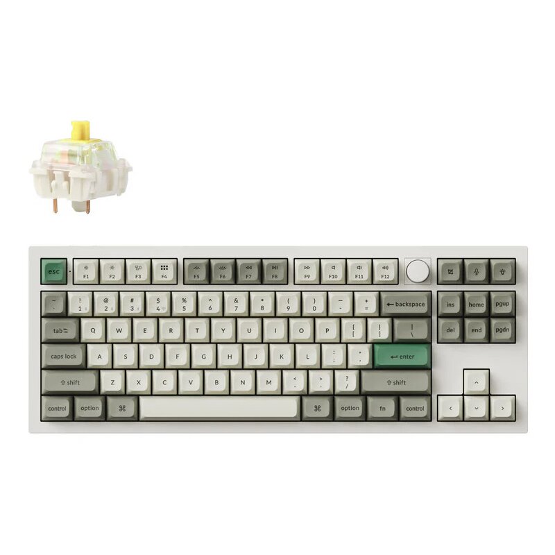 Klawiatura KEYCHRON Q3 Max Wireless Switch Gateron Jupiter Banana Biało-szaro-zielony