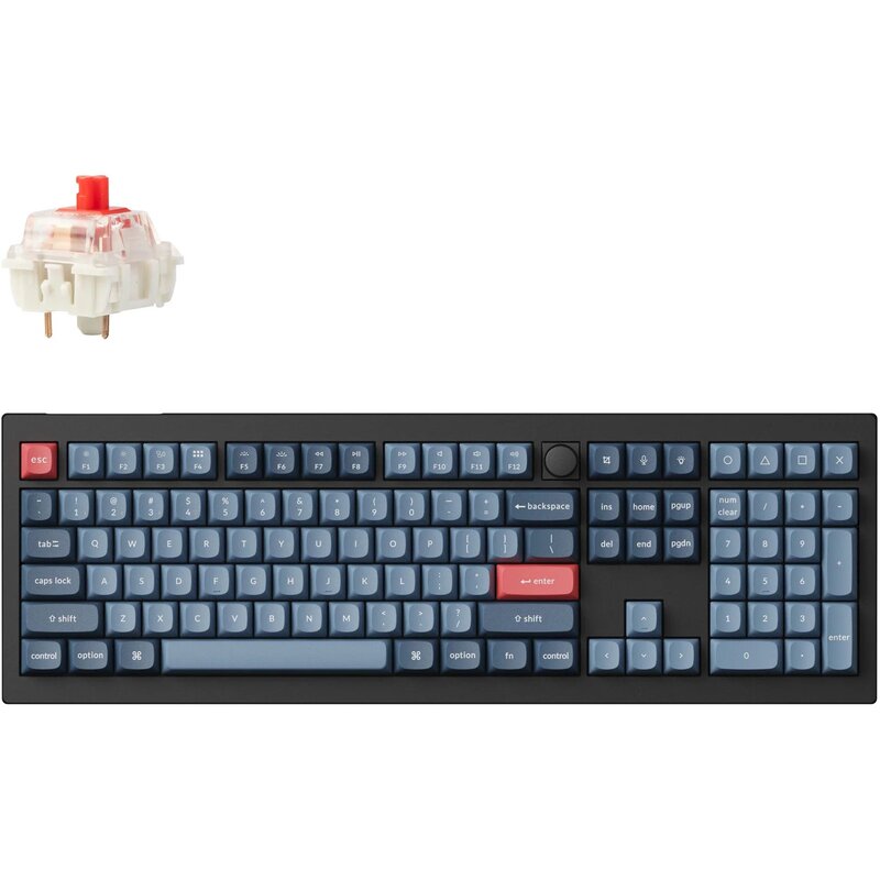 Klawiatura KEYCHRON V6 Max Wireless Switch Gateron Jupiter Red Czarno-niebiesko-czerwony