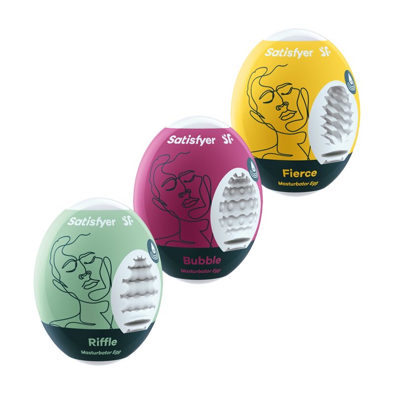 Masturbator SATISFYER Eggs Riffle, Bubble, Fierce (3 sztuki)