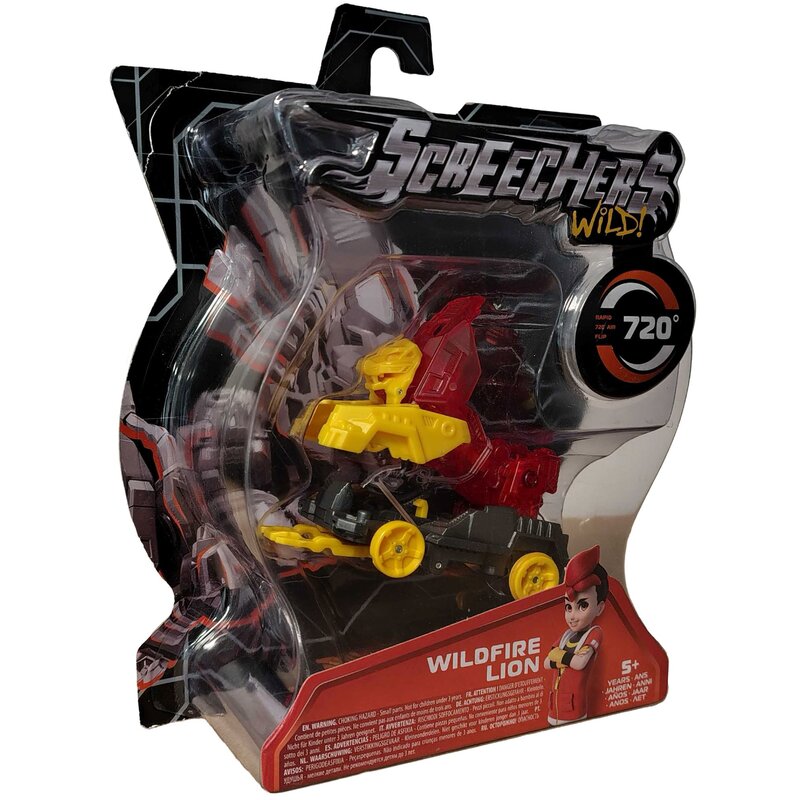 Figurka ALPHA Screechers Wild! Transformujący Pojazd Wildlife Lion Czerwony Lew 685004