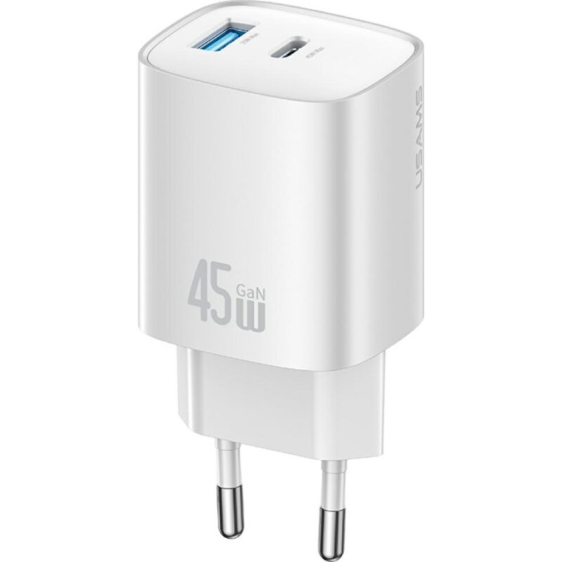 Ładowarka sieciowa USAMS CC290 T66 45W GaN Srebrny ładowarka do telefonu USB, USB-C