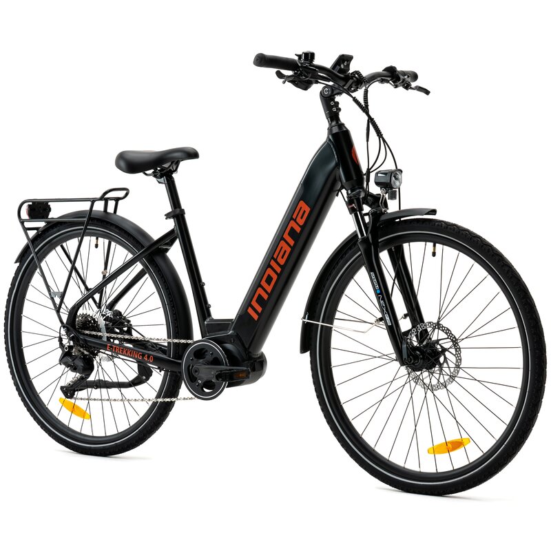 Rower elektryczny INDIANA E-Trekking 4.0 U18 28 cali Czarno-czerwony