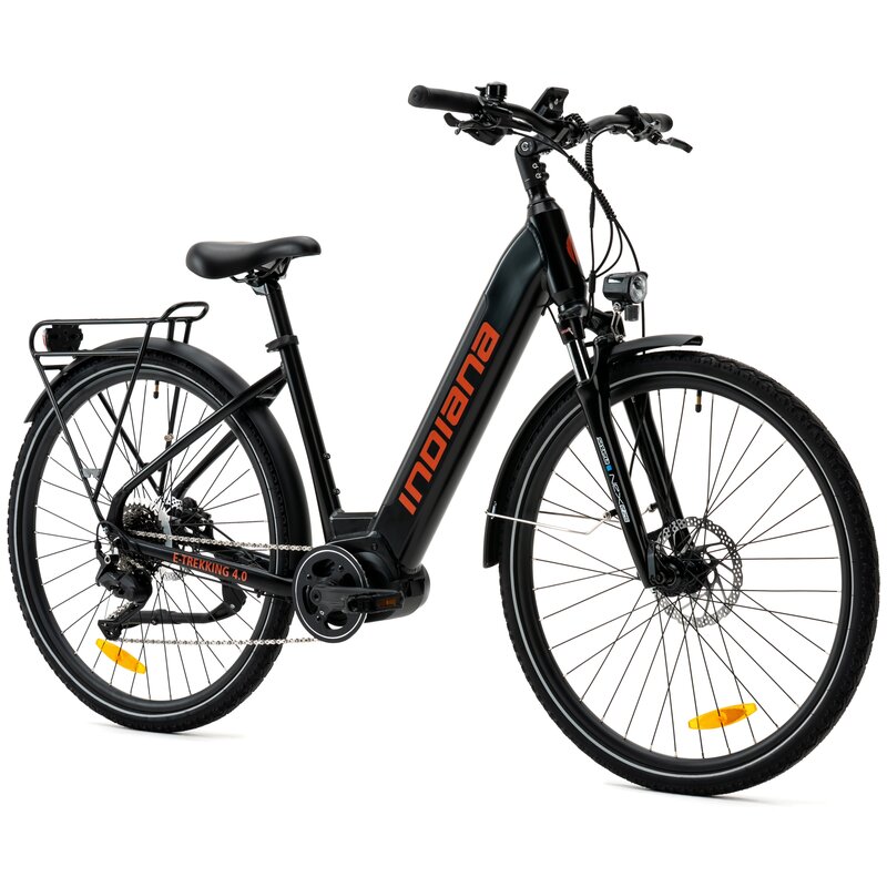 Rower elektryczny INDIANA E-Trekking 4.0 U18 28 cali Czarno-czerwony