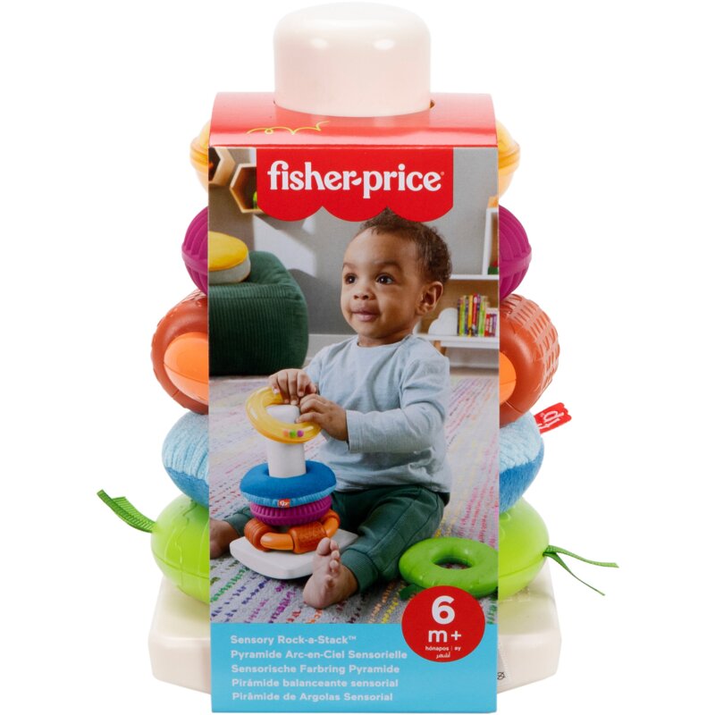 Zabawka edukacyjna FISHER PRICE Piramidka sensoryczna z kółek HXK47