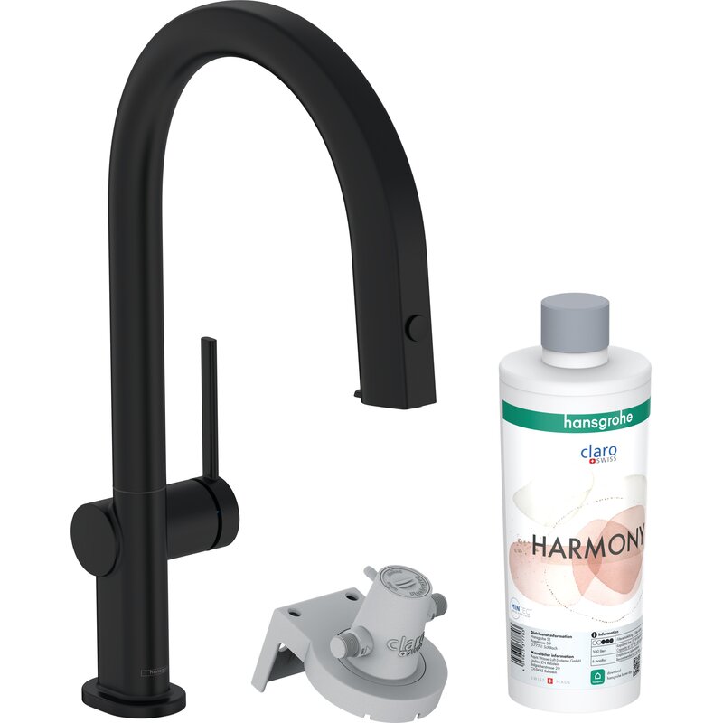 Bateria HANSGROHE Aqittura M91 76801670 z filtrem Czarny mat