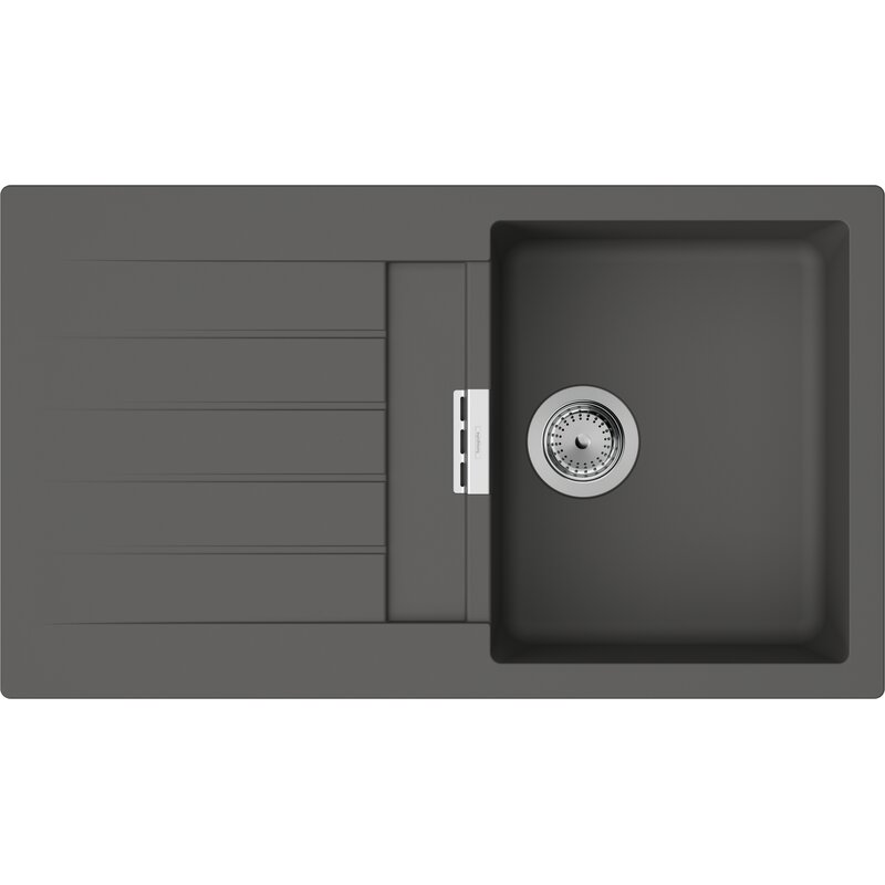 Zlewozmywak jednokomorowy z ociekaczem HANSGROHE S52 43356290 Kamienna szarość 50x86