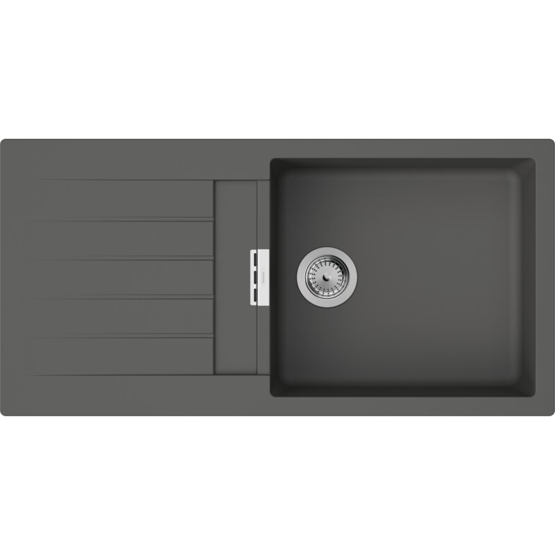 Zlewozmywak jednokomorowy z ociekaczem HANSGROHE S52 43358290 Kamienna szarość 50x100