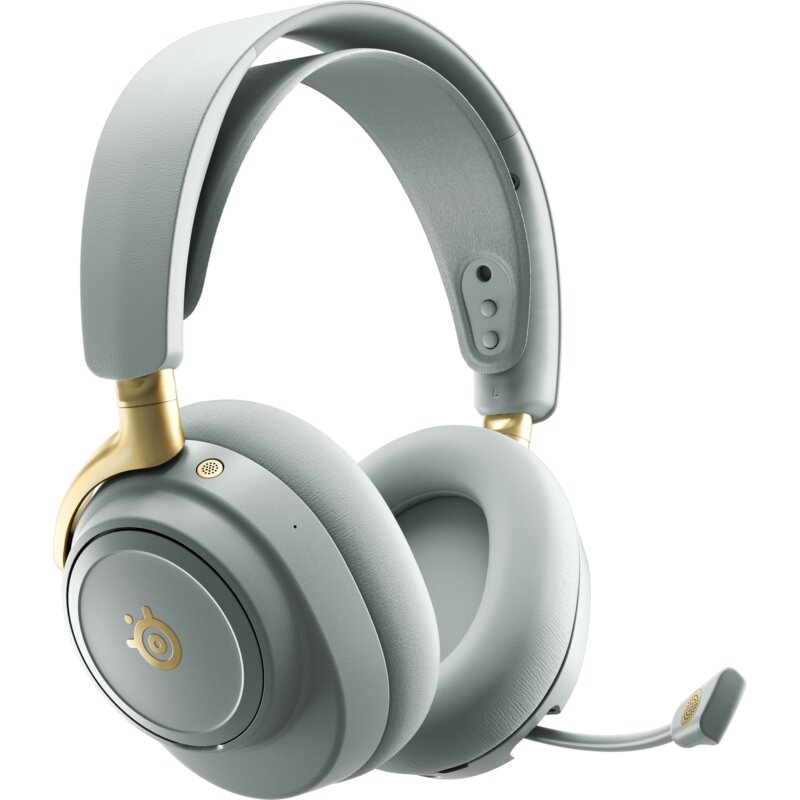 Słuchawki STEELSERIES Arctis Nova Elite Bezprzewodowe, Nauszne, ANC, Dźwięk przestrzenny Szaro-złoty