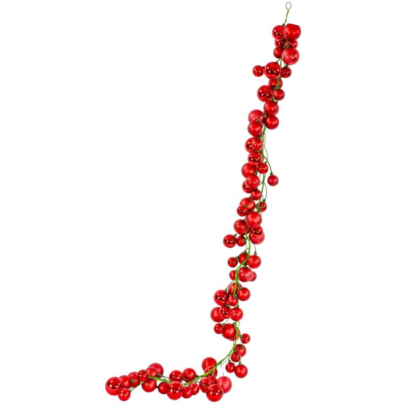 Gałązka dekoracyjna MICA Czerwone Bombki 180 cm