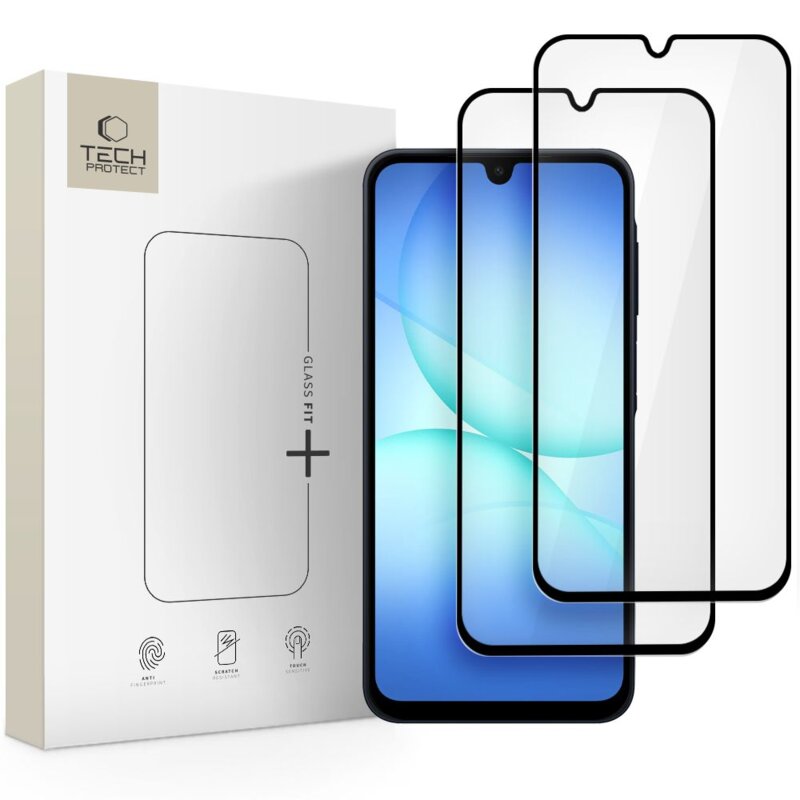 Szkło hartowane TECH-PROTECT Glass Fit+ do Samsung Galaxy A16 4G/5G/A26 5G/A17 4G/5G/A27 5G Czarny (2 szt.)