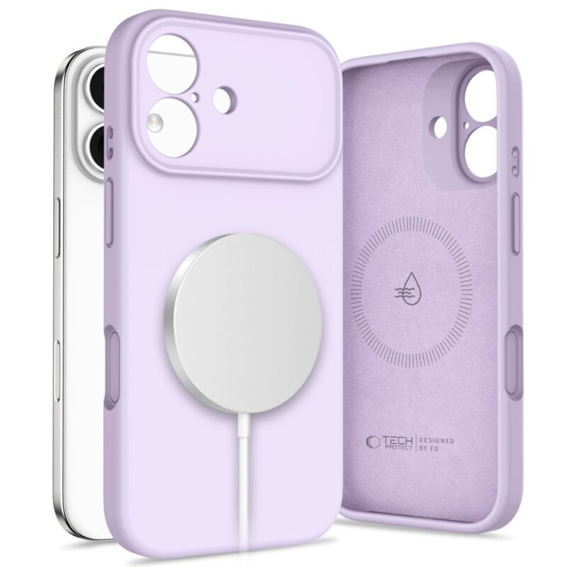Etui TECH-PROTECT Silicone MagSafe do Apple iPhone 17 Liliowy