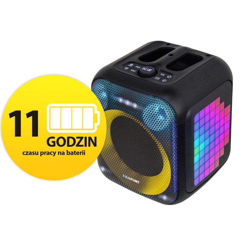 Power Audio BLAUPUNKT PB6LED 120W, Bluetooth, Bateria 11 godzin, Tuner FM, Mikrofon w zestawie, Wejście USB