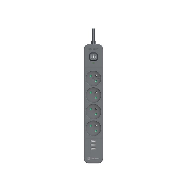 Listwa zasilająca TRACER TRALIS47685 (5 m) Czarny