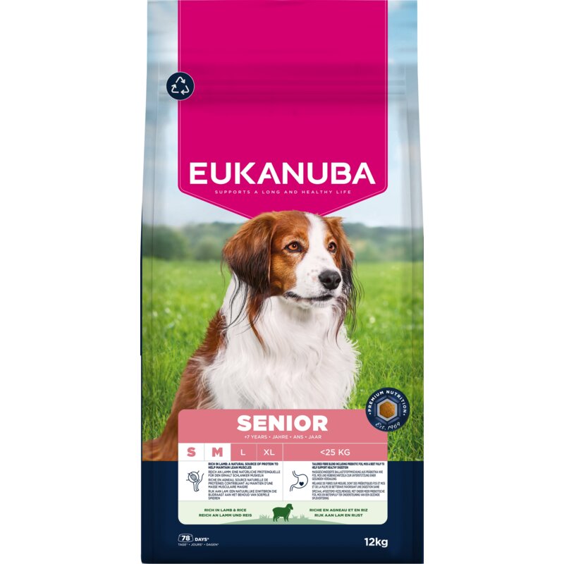 Karma dla psa EUKANUBA Senior Small and Medium Breed Jagnięcina 12 kg