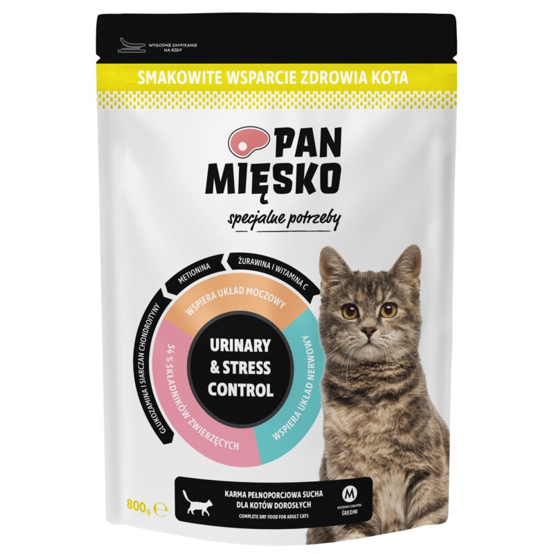 Karma dla kota PAN MIĘSKO Adult Urinary & Stress 800 g