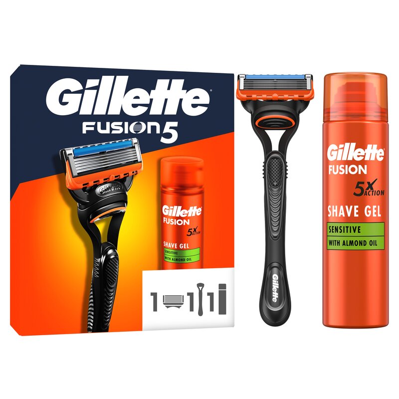 Golarka GILLETTE Fusion5 + Żel do golenia GILLETTE Fusion 5 Ultra Sensitive 200 ml