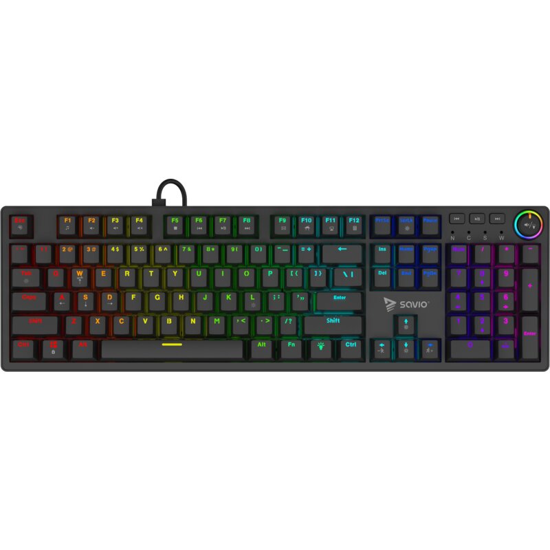 Klawiatura SAVIO Styx Outemu Blue Czarny