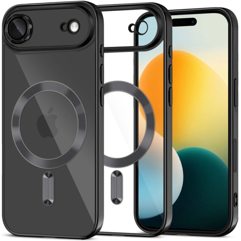 Etui TECH-PROTECT MagFlex MagSafe do Apple iPhone Air Przezroczysto-czarny (błyszczący)