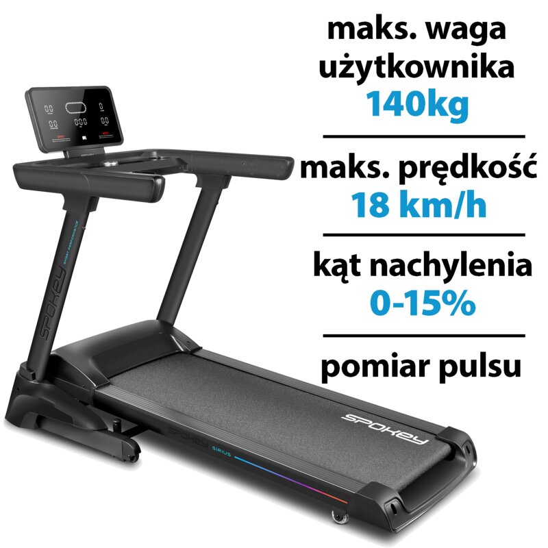 Bieżnia elektryczna SPOKEY Sirius 2610W 18km/h