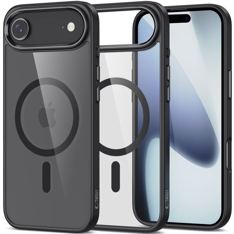 Etui TECH-PROTECT MagMat MagSafe do Apple iPhone Air Czarno-przezroczysty