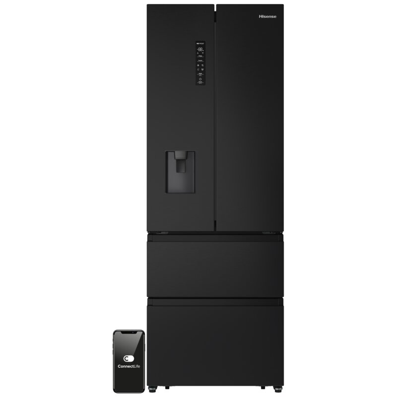 Lodówka HISENSE RF5S454GMFE No Frost 200cm Czarna 4D SkyLine B No frost 200cm Czarna Wi-Fi ConnectLife Metal Tech Cooling