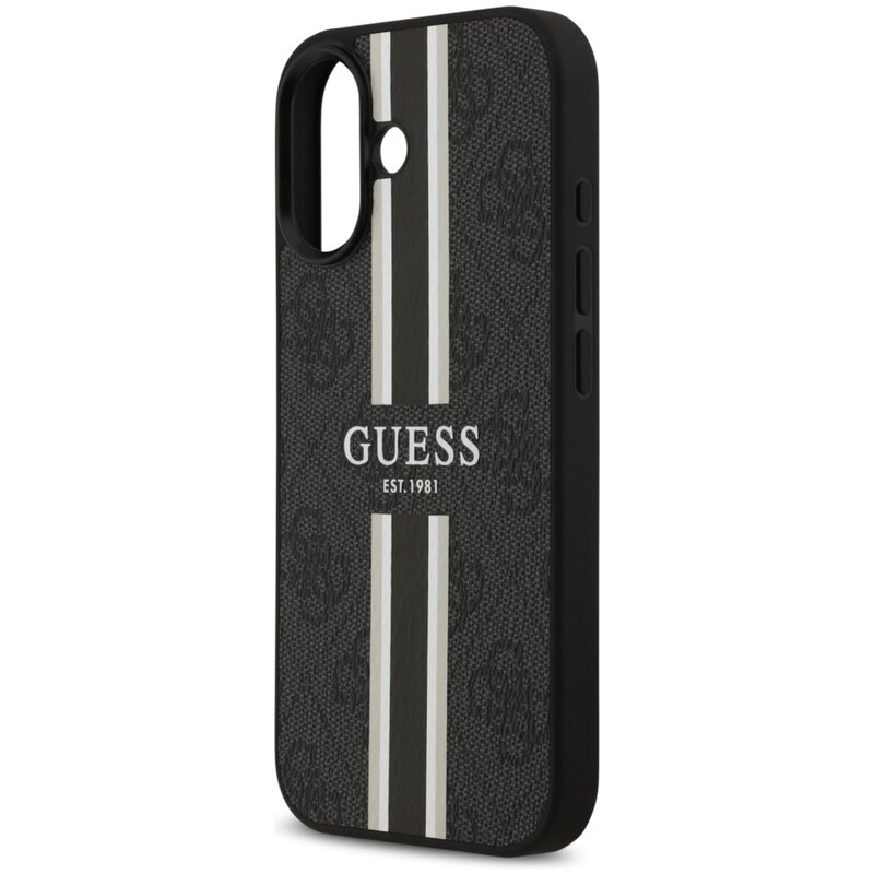 Guess 4G Printed Stripes MagSafe do iPhone 17 Czarny
