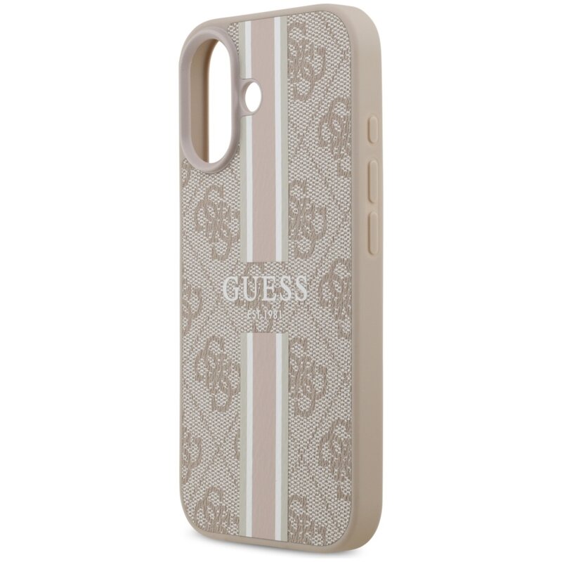 Etui GUESS 4G Printed Stripes MagSafe do Apple iPhone 17 Różowy