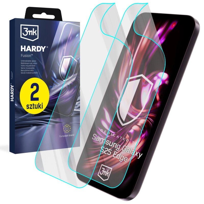 Szkło hybrydowe 3MK Hardy Fusion do Samsung Galaxy S25 Edge (2 szt.)