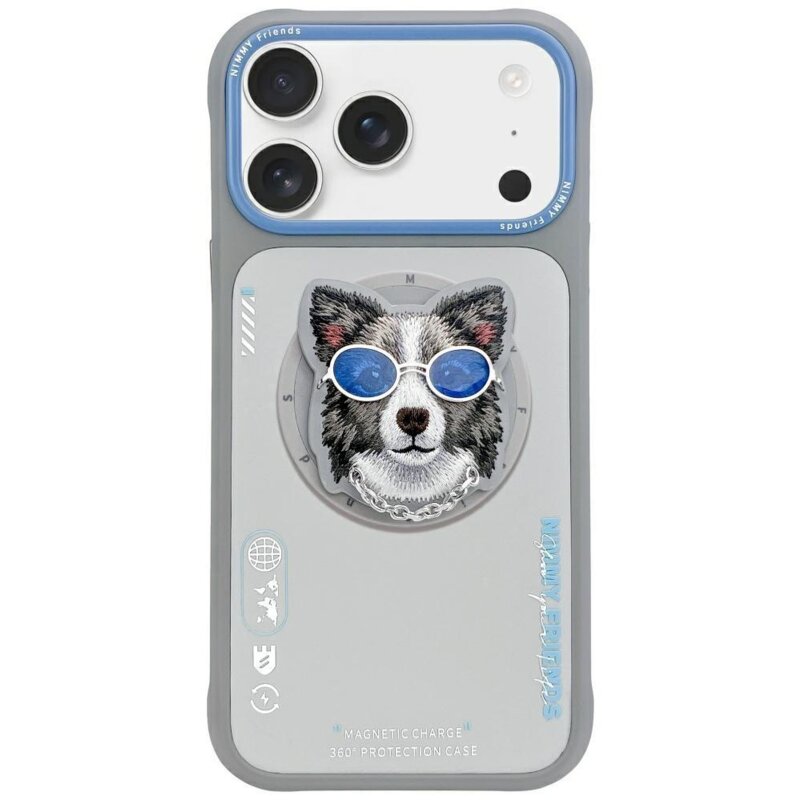Etui NIMMY Glasses Cool Dog MagSafe do Apple iPhone 17 Pro Szary