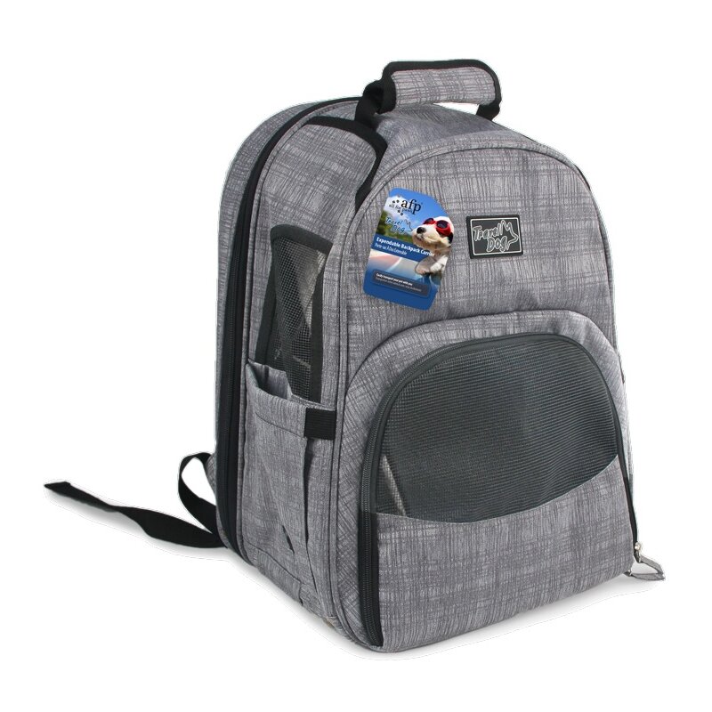 Transporter ALL FOR PAWS Travel Dog - Expandable Backpack Carrier Szary