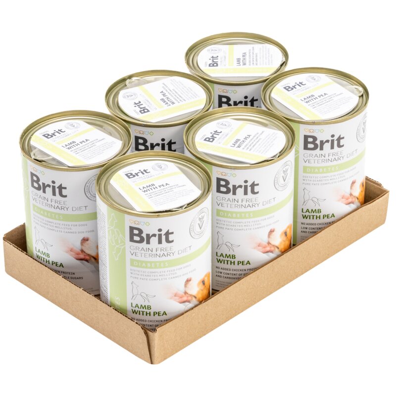 Karma dla psa BRIT Grain Free Veterinary Diets Dog Diabetes Jagnięcina z groszkiem 6 x 400 g